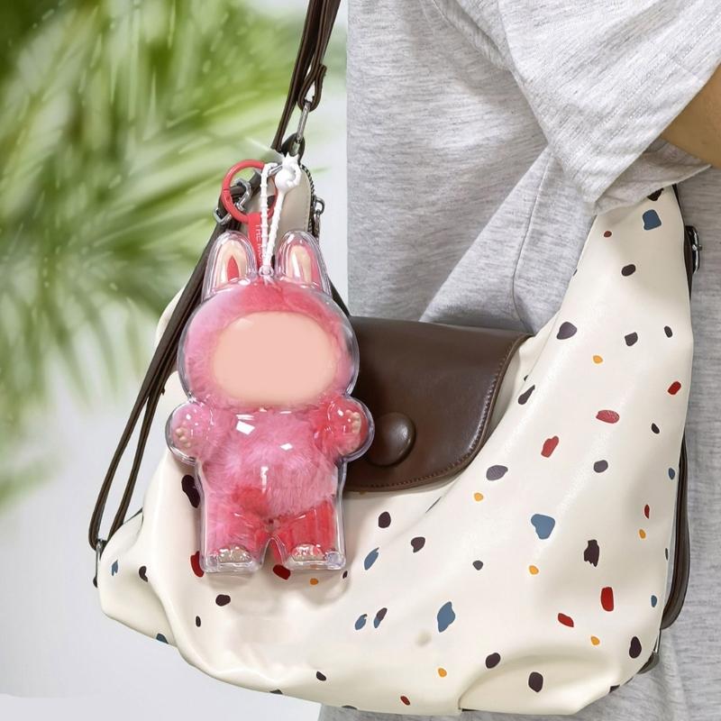 Shatterproof Dustproof Case for 3rd Gen Anime Figure Doll Clear Doll Protector with Secure Silicone Strap for Easy Use