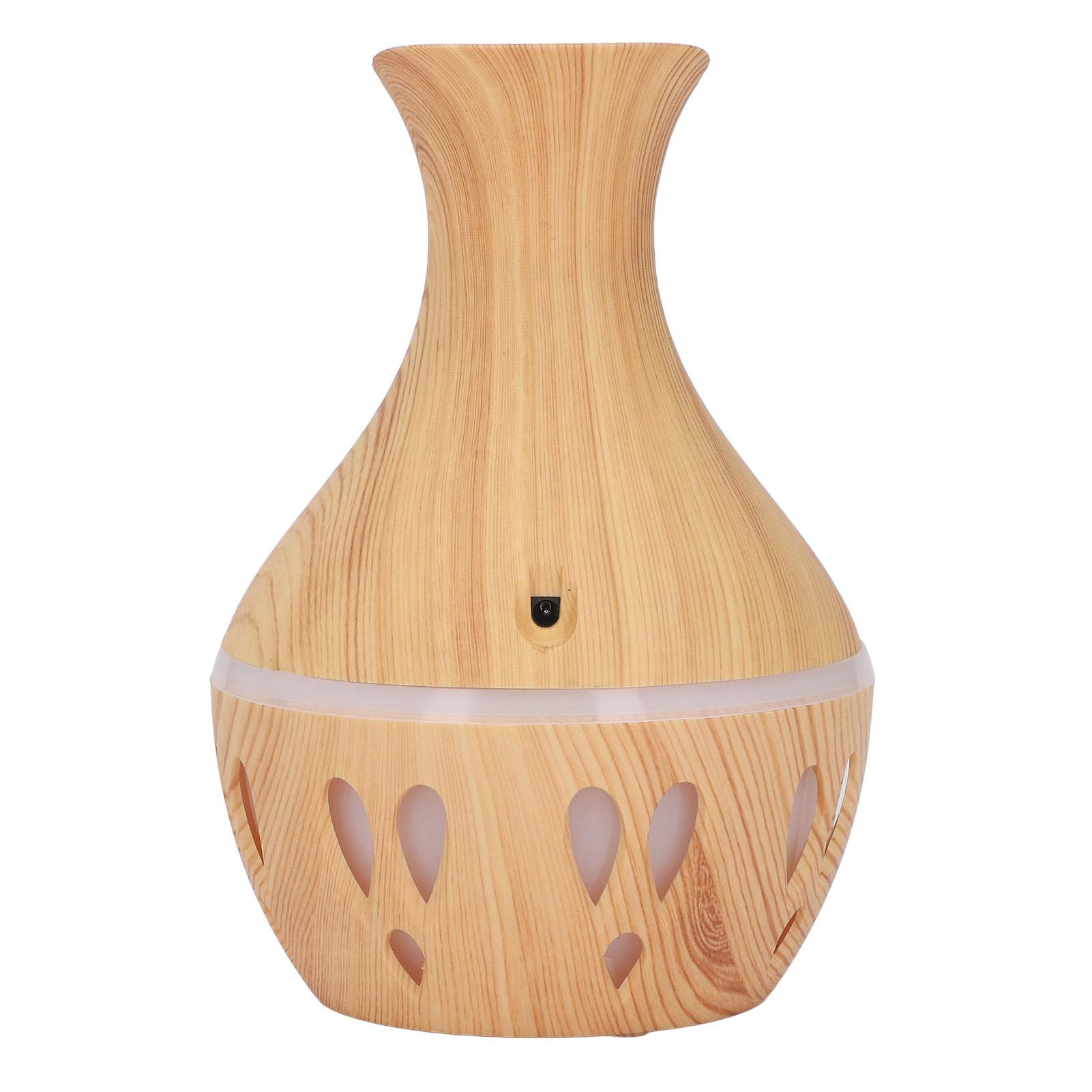 

300ml Essential Oil Diffuser Wood Grain USB Powered 7 Colors LED Low Noise Mist Humidifier for Bedroom Office світло-жовтого кольору