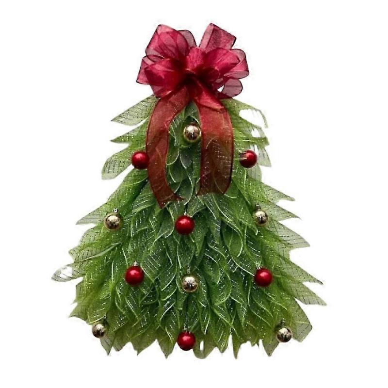 Handmade Christmas Tree Wreath for Front Door, Christmas Wreath Hangers Decor