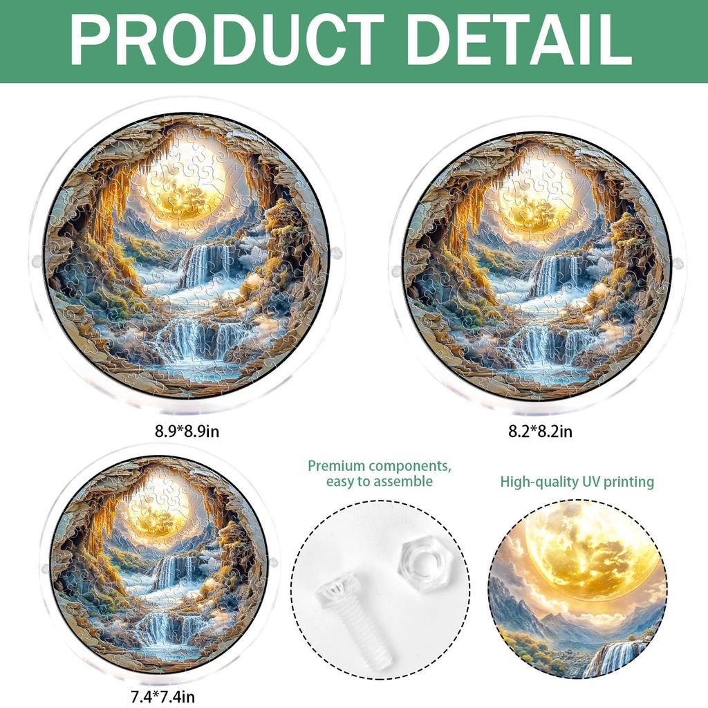 Acrylic Puzzle Sun Catcher Window Ornament 2D Design Three Layers Single Layer 2mm Thickness Circular Shape Hanging Decoration