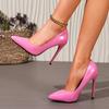 Autumn New Skinny Versatile High Heels Women's Stiletto Simple Waterproof Leather Single Shoes