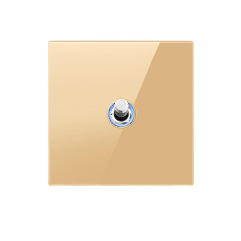 Hvit herdet glass Europeisk Vintage vippebryter for vegglampe, 110-250V 1-polet 2-veis Elektrisk på/av med LED-indikator