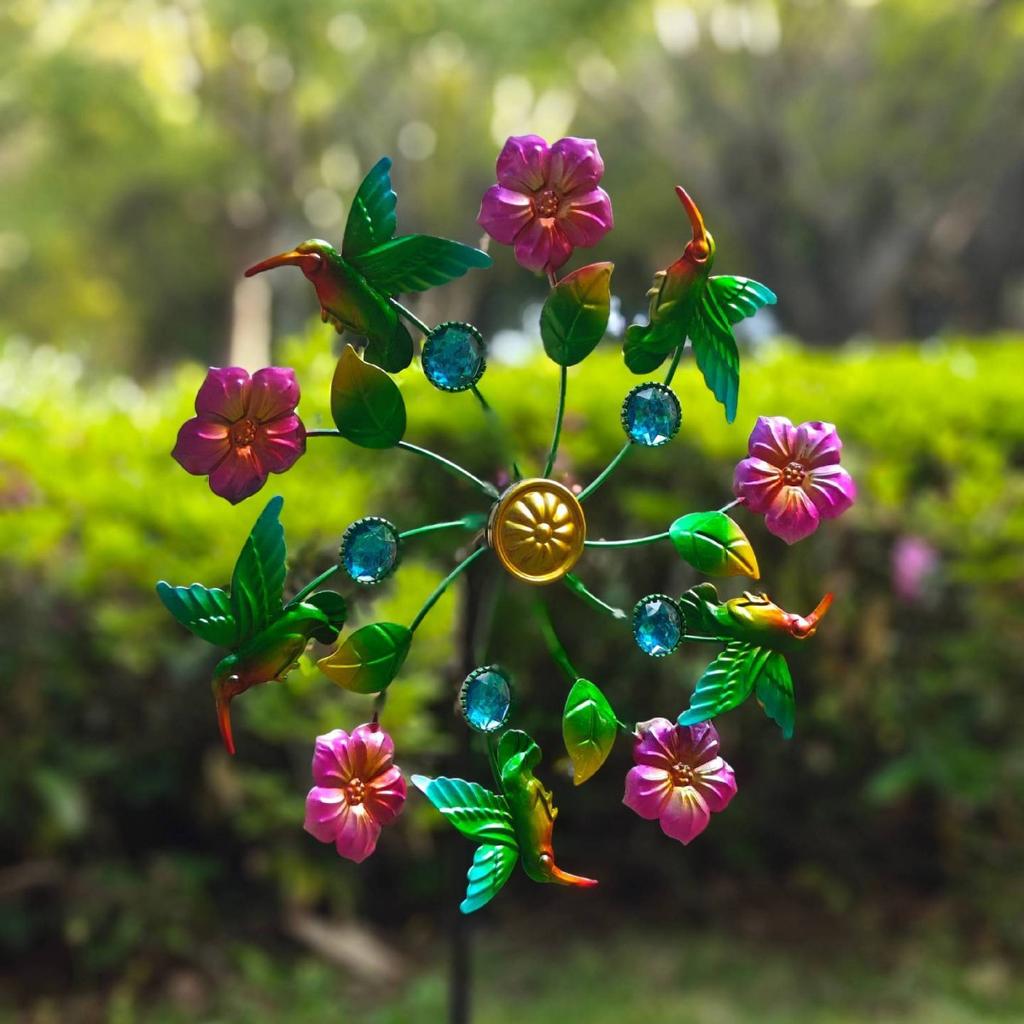 Iron Windmill Outdoor Garden Villa Metal Ground Plug Crafts Flower Insert Decoration Ornament