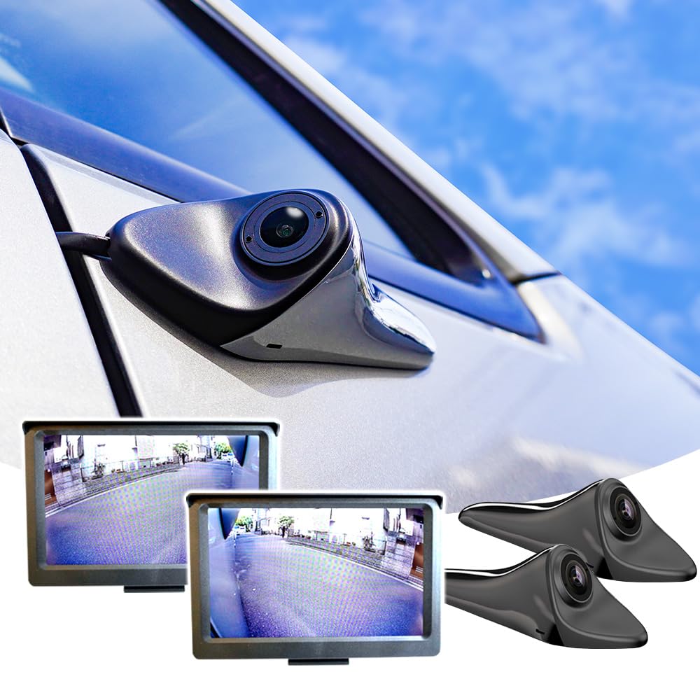 

Electronic Side Side Left and Right Adjustable Side View Cigarette Lighter Socket Mirrors, Cameras, Monitors, Set, Lenses, 5-inch Monitor, DC12V, чёрный