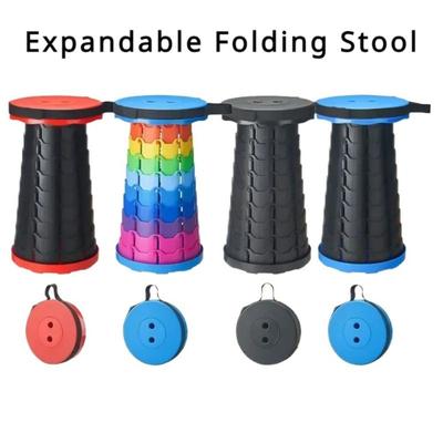 Tabouret pliant 1 pièce, tabouret télescopique pliable, tabouret télescopique portable pour l'extérieur, les voyages, le camping et la pêche