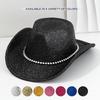 Men's and Women's Fashionable and Elegant Top Hats, Western Cowboy Hats, Metal Three-dimensional Rivet Rhinestone Accessories, Wedding Travel