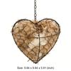 Handmade Fiber Bird Nesting Heart Refillable Hummingbird Nest Holder Dual-Season Outdoor Bird Shelter for Garden Yard Bird Lover