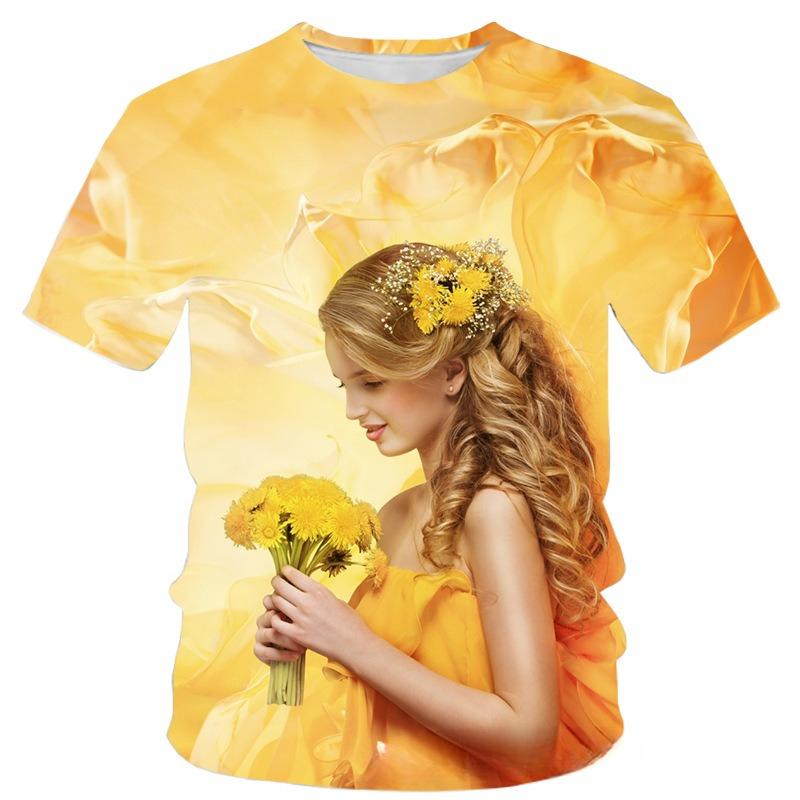 3D Digital Printed T-shirt with Vegetable Pattern Loose Round Neck Short Sleeved Men's T-shirt