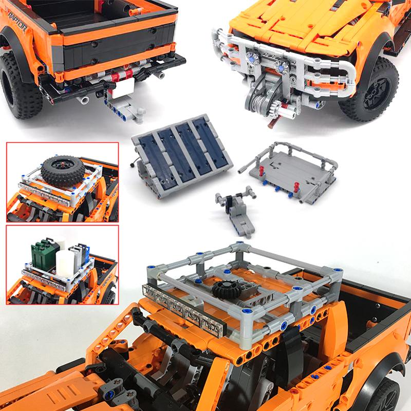 

Подходит для пикапов F-150 Raptor 42126 Набор кирпичиков Автомобиль MOC Фаркоп Кран Платформа Крышка Модифицированные строительные блоки Сделай сам Игрушки Подарки PDF Guide by Email