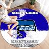 Hertha BSC Custom Name Round Area Rug,Carpet Rug for Living Room Bedroom Sofa Playroom Decor,Non-slip Floor Mat