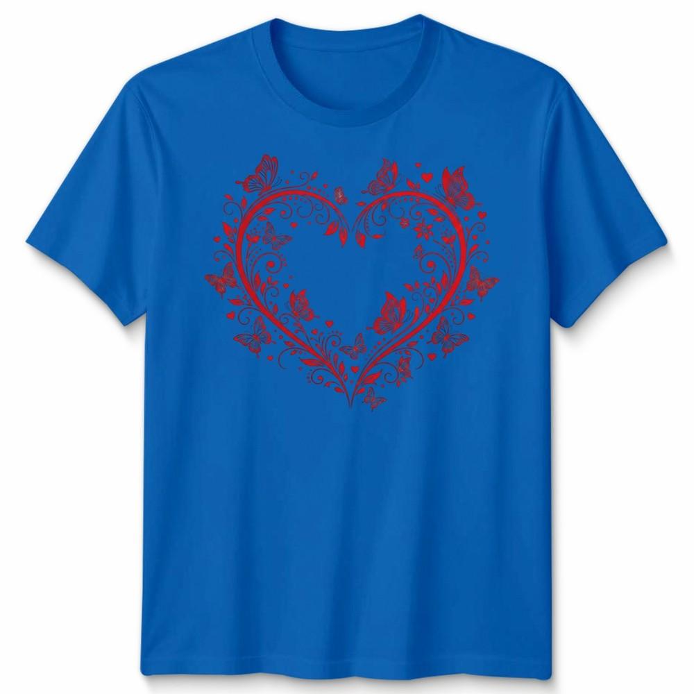 Filigree Heart Butterfly Valentines Day Occasions Unisexs Unisexs Graphic Tee