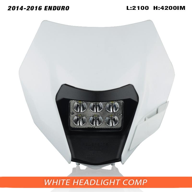 Powerzone Motorcycle LED Headlight For KTM EXC SXF XCW MX 2014-2023 Head Light Supermoto Fairing Dirt Bike Enduro Motocross