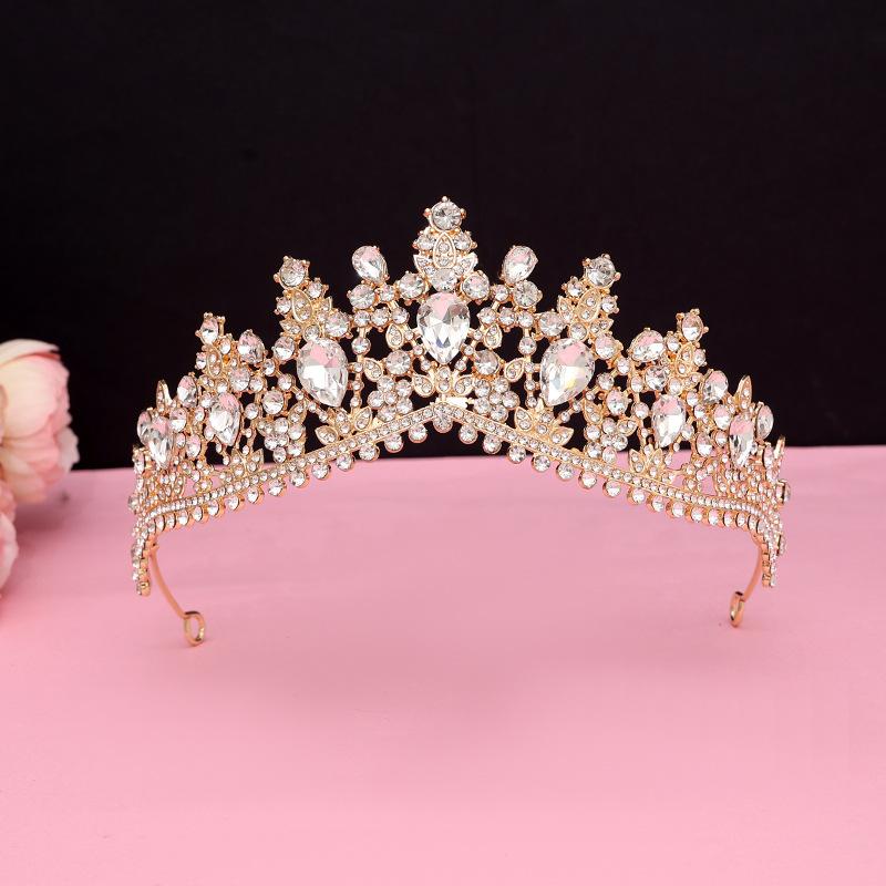 Baroque Retro Black Luxury Crown Bridal Tiara Wedding Dress Birthday Queen Crown Cake Crown