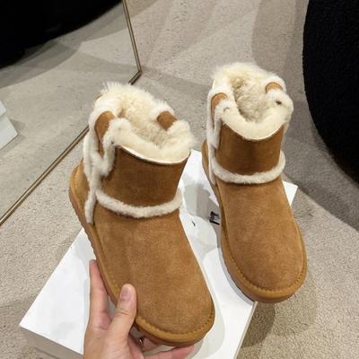 2024 Winter Warme Pelz Schneestiefel Damen Klobige Plateau Rutschfeste Baumwollschuhe Frau Übergröße Plüschgefüttert Dicke Sohle Stiefeletten