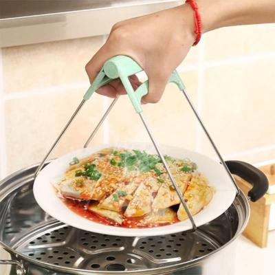 Anti-scald Gripper Clip Hot Dish Non-slip Gripper Plate Bowl Clip Holder Retriever Tongs Silicone Handle Kitchen Tool