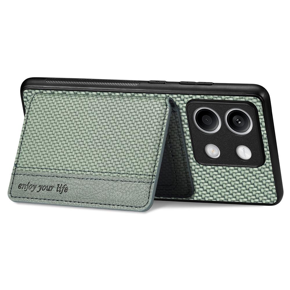 For Xiaomi Redmi Note 13 5G Case Carbon Fiber Texture PU Leather Coated PC+TPU Phone Shell