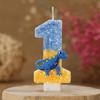 Birthday Number Candles 0-9 Blue Dinosaur Cake Number Candle Decorative Kids Party Candle for Anniversary Party Wedding