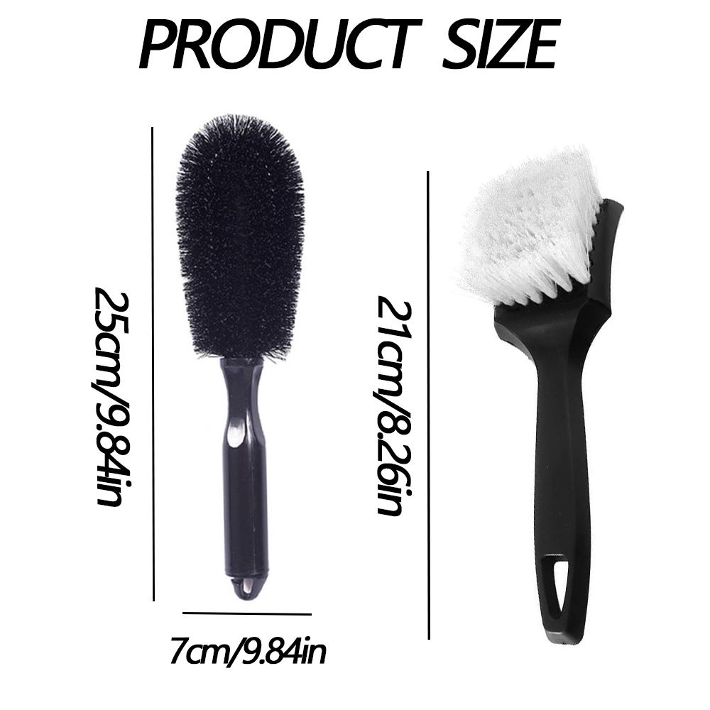 1/2PCS Car Wheel Brush Tire Cleaning Brushes Tools Car Rim Scrubber Cleaner Duster Handle Motorcycle Wheels Car Detailing Brush