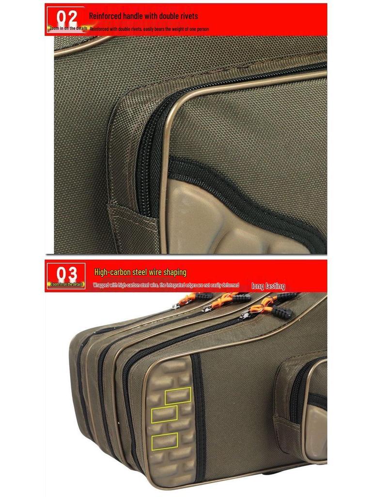 Large Wear-Resistant Fishing Bag, Two or Three Layers, 80-130 cm, Free Shipping