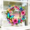 Mother's Day Floral Wreath Static Cling Window Sticker Removable Self-Adhesive for Living Room Bedroom Hallway Balcony Store PVC Glass Decor Art