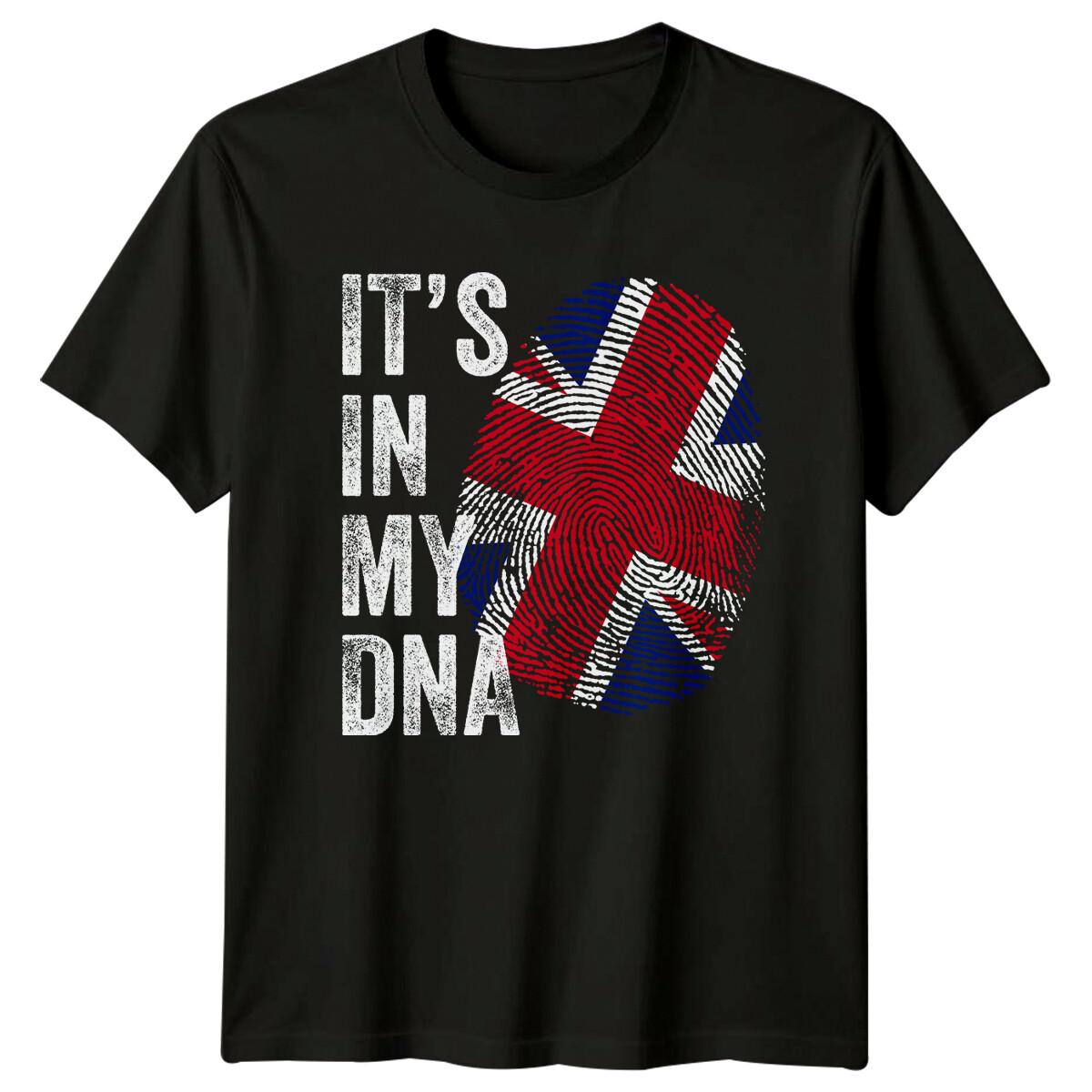 

Its In My DNA UK Flag Mens T-Shirt Womens Tee Graphic Unisex Top 3XL