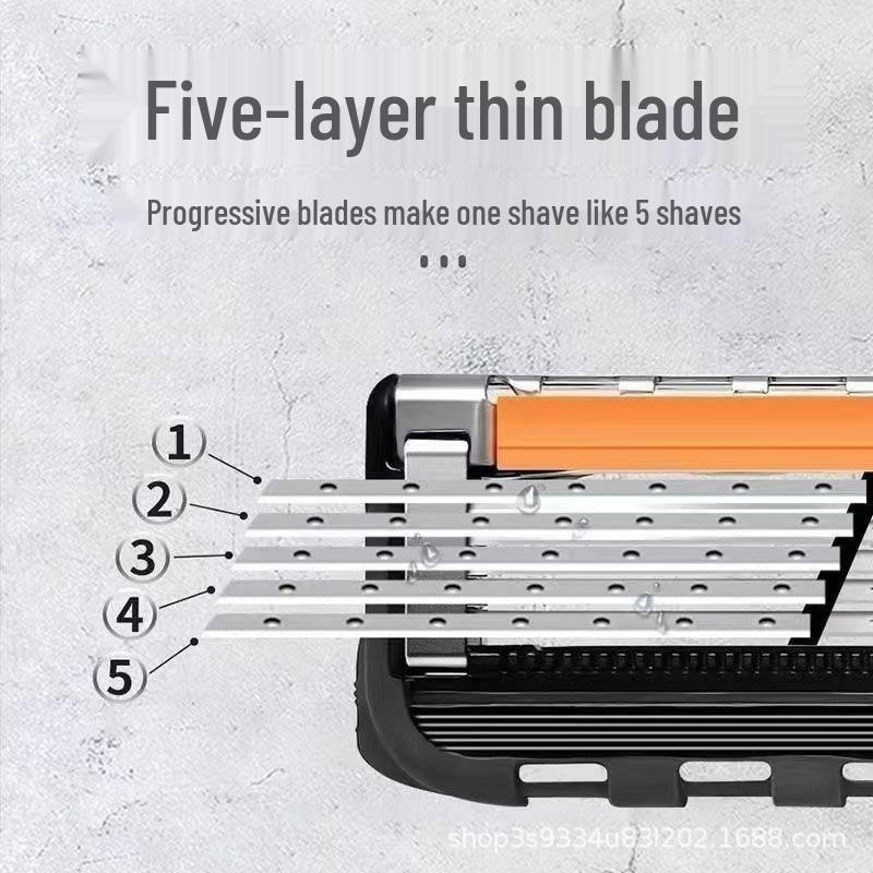 German Quality 5-Layer Men's Manual Razor - Classic Old-Fashioned Design with Universal Razor Head.