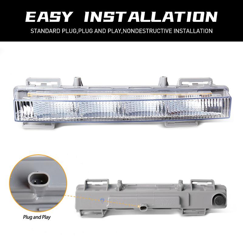 2 Stück Tagfahrlicht für Mercedes Benz W166 ML350 ML400 X204 GLK350 DRL Scheinwerfer Fahrlicht Nebelscheinwerfer 2049065401 2049065501