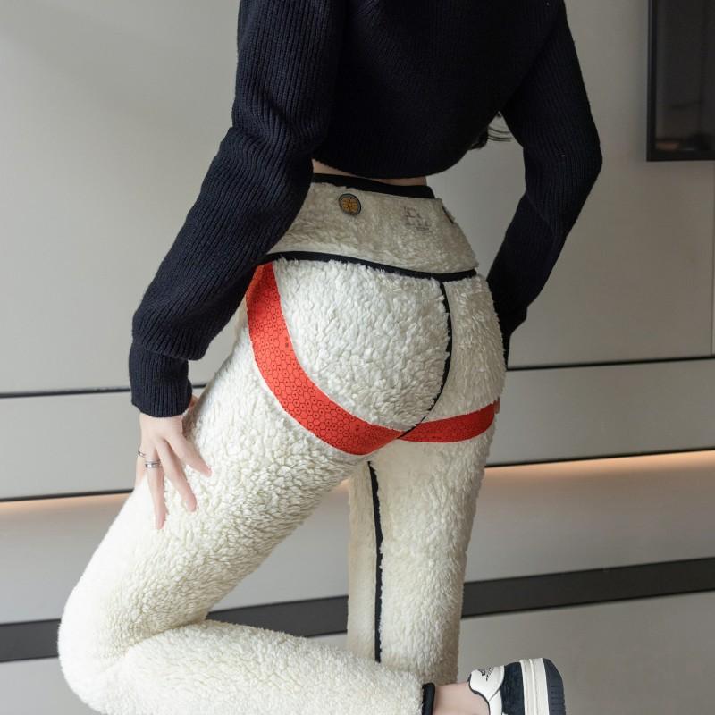 Shark Skin Pants Women Outdoor Wear Leggings Winter Cloud Soft High Waist Butt Lifting Tummy Control Sherpa Fleece Lined Thick Barbie Pants