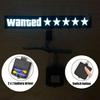 5 Stars Wanted Led Light-Emitting Window Sticker Windshield Sticker Jdm Decorative Car Accessories Light Board Without Battery