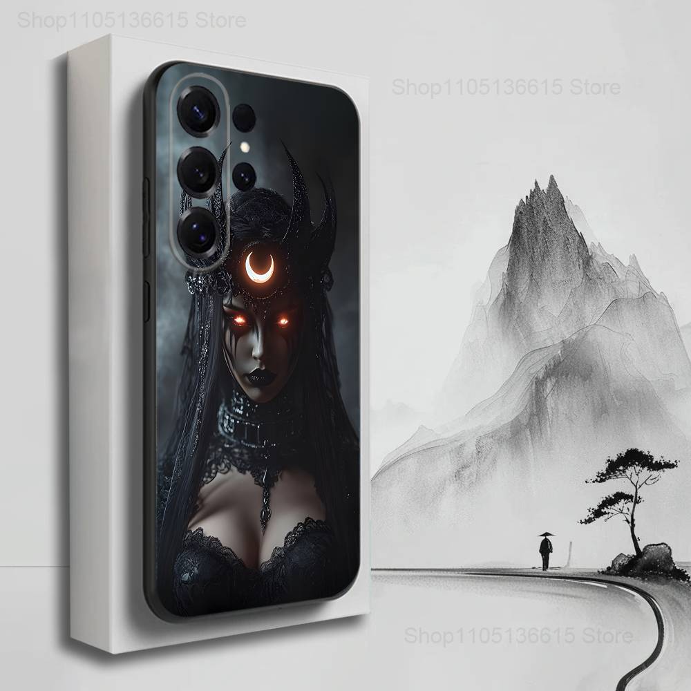 Gothic Art Witch Case For Samsung S22,S25,S20,S10,Plus,Ultra,S24,S23,FE,S21,S9,Lite,Soft Silicone Black