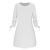 Casual Solid Color O-Neck Dress with Lace for Spring, Summer, and Autumn