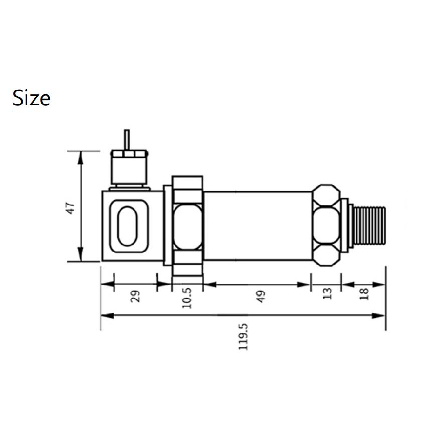G1/4' 4-20mA 0-10V Pressure Sensor 1.6Mpa 10Bar 24V Supply 0.2Bar 60 Bar 50 Bar 100Bar OIL Water Gas Pressure Transmitter Sensors Oxygen 5