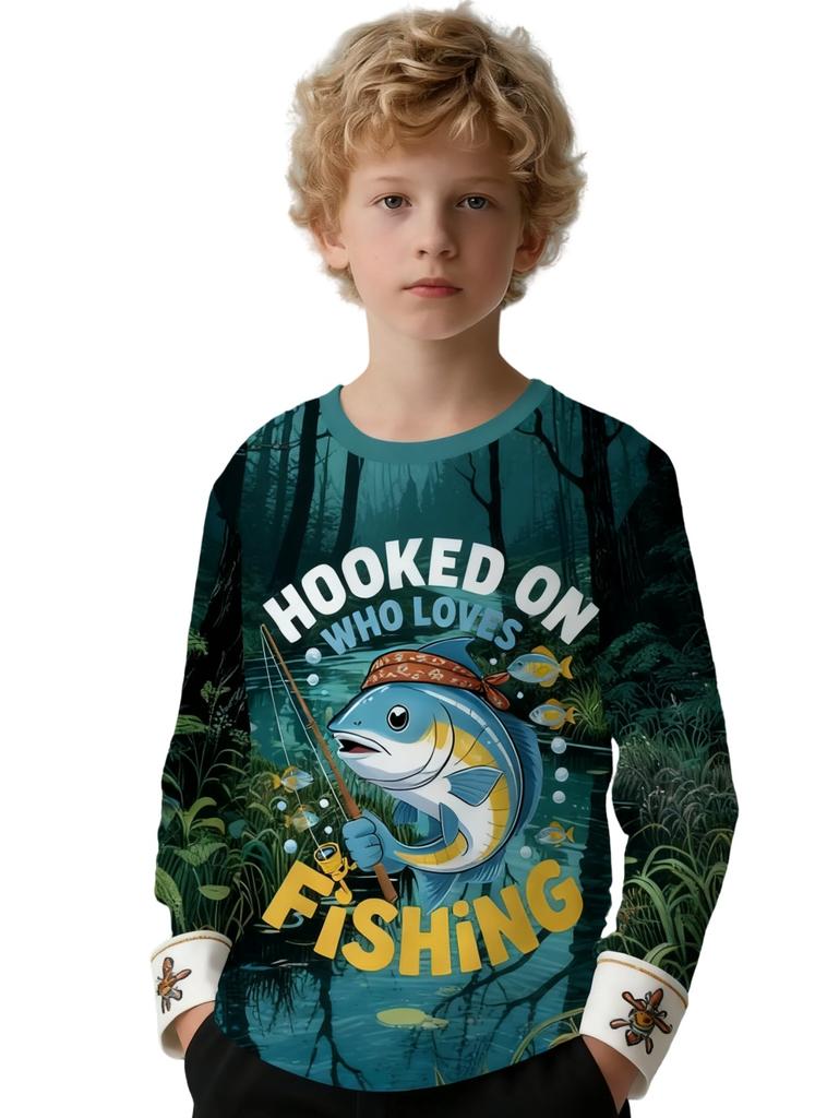 Outdoor Fishing 3D Print Children's Tops from 2 to 8 Year T-Shirts for Boys Girls Kids Clothes Summer Short Sleeve Clothing Boy