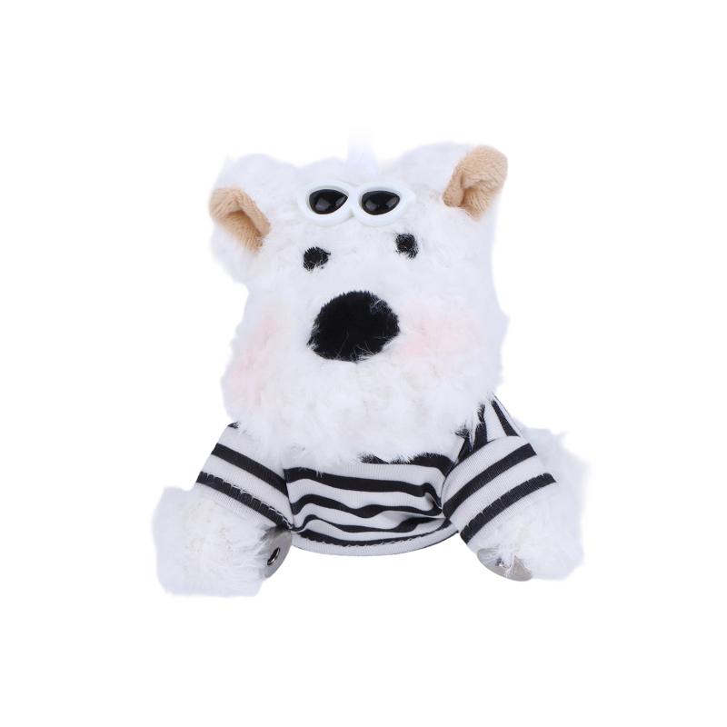 Kawaii West Highland Terrier Welpen Plüschtier Cartoon Magnetische Stoffpuppen Motorrad Elektrofahrrad Rückspiegel Anhänger Dekor