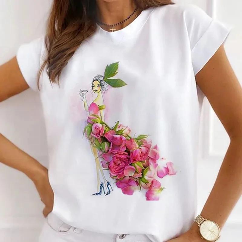 African Women's New Fashion City Girl Half Sleeve Basic Cute Clothes T-shirt Graphic T Shirts Y2k Tops Harajuku Vintage Tee