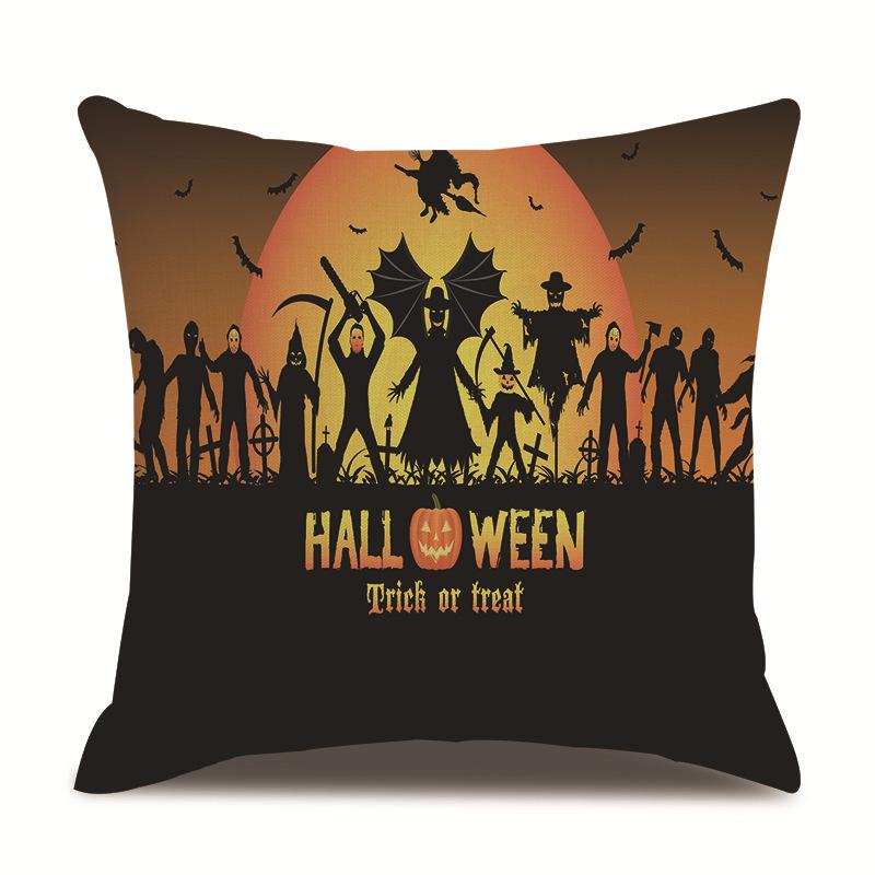 Halloween Linen Pillow Cover Printed Pillow Cover