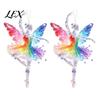 Cute Hanging Accessories 2Pcs Glitter Ballet Girl Keychain, 2D Acrylic Pendant for Bag Backpack, Sparkling Durable Crafts Dancer Car Rearview
