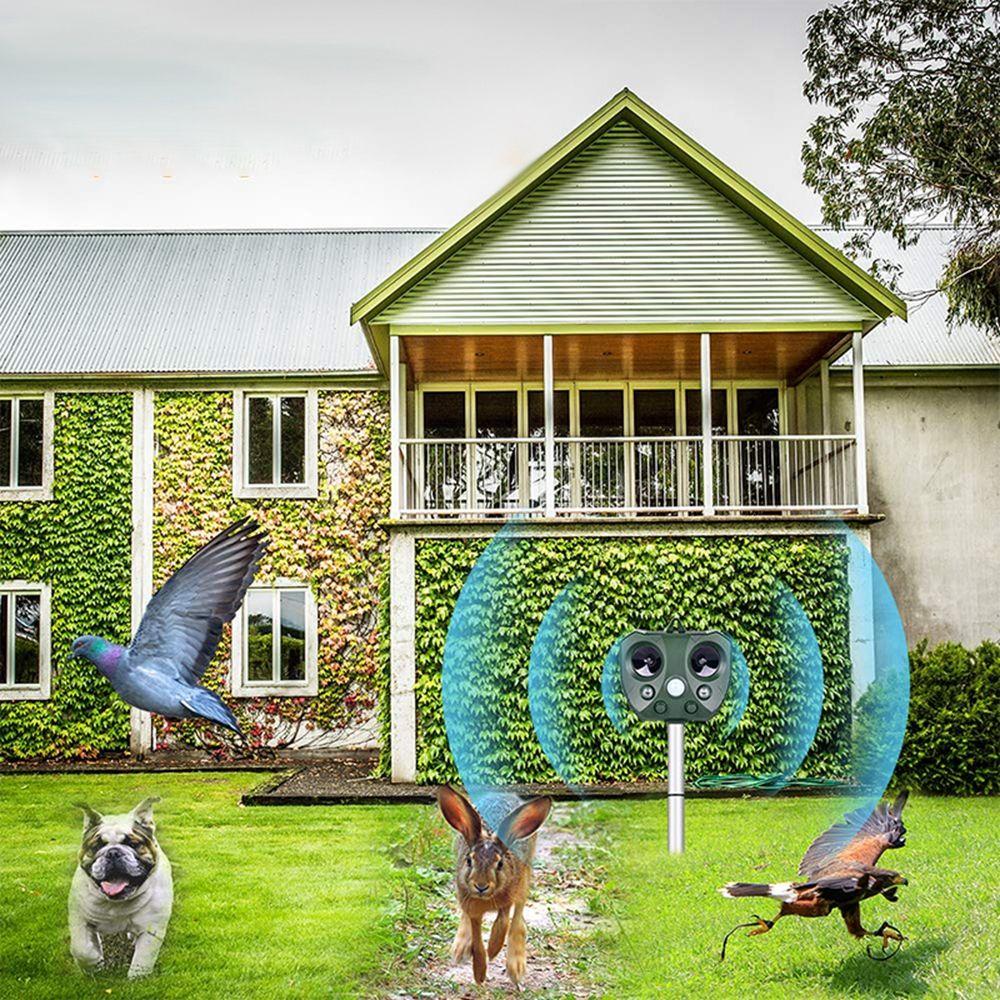 Outdoor Solar Powered Garden Cat Bird Ultrasonic Pest Control Dog Chaser Animal Repeller Repellent