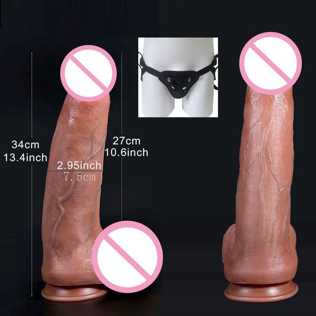 New Biggest Realistic Dildo Soft Silicone Thick Huge Penis Strapon Suction Cup Anal Sex Toys For Vagina Erotic Women Masturbator