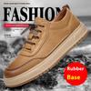 Men's Leather Shoes Spring and Autumn British Thick-soled Business Casual Derby Shoes Men's Work Wear Low-top Flat Shoes