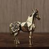 1PC Horse Figure Home Decor Ornament, Zodiac Sign, Horse Brass Statue Ornament Get Rich Immediately, Handicraft, Brass Ornament