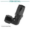 ACROPIX Fuel Line Hose End Fitting Female Swivel Coupler Hose Union Aluminum Alloy 90 Degree AN8 Black 1pcs