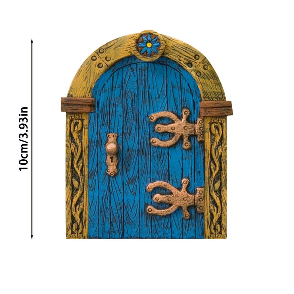Garden Fairy Door Decoration With Wooden Tree Design For Outdoor Yard Decor