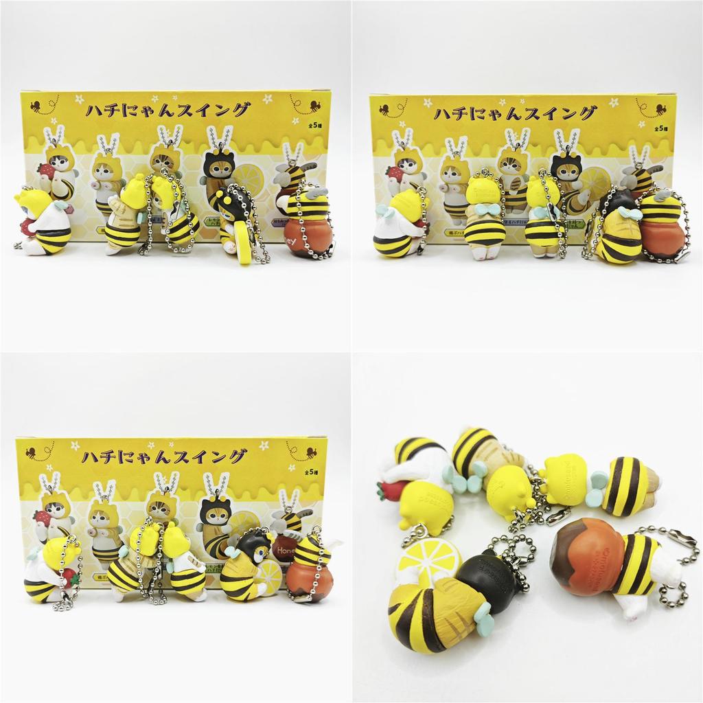 Katze Fushandi Biene Anhänger PVC Mini Figur Blind Box Sammelbarer Schlüsselanhänger Geschenk für Jugendliche