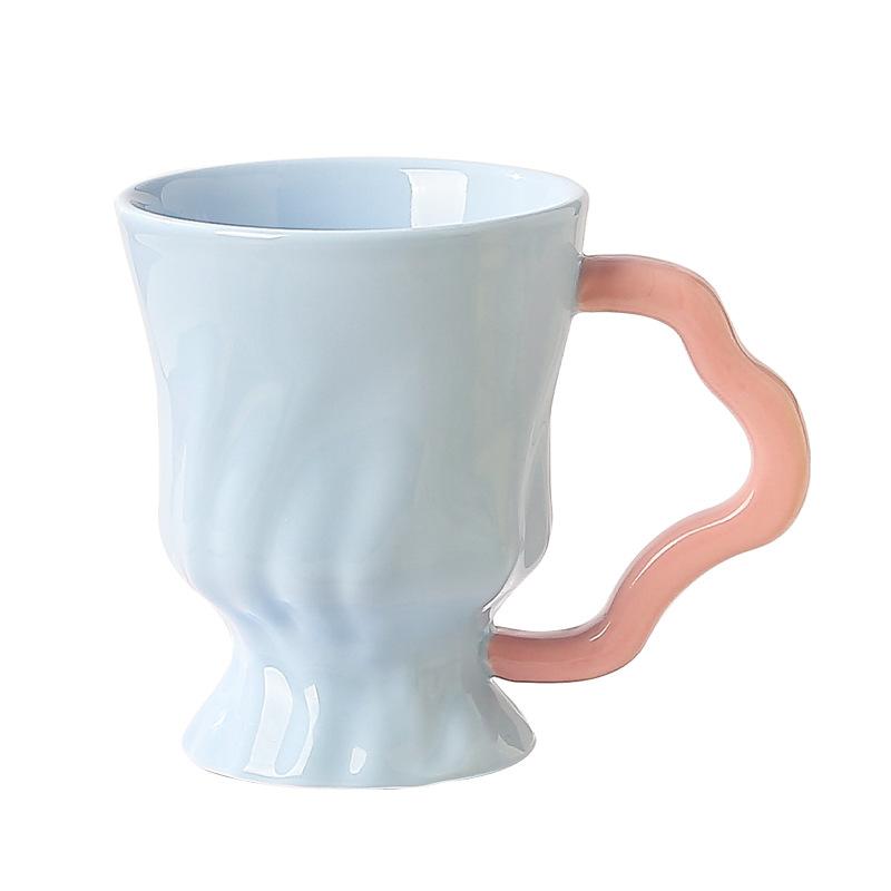 Contrast Color Ceramic Goblet Wine Glass High Looking Girls Cup Souvenir Mug Home with Water Cup Underglaze Color Men