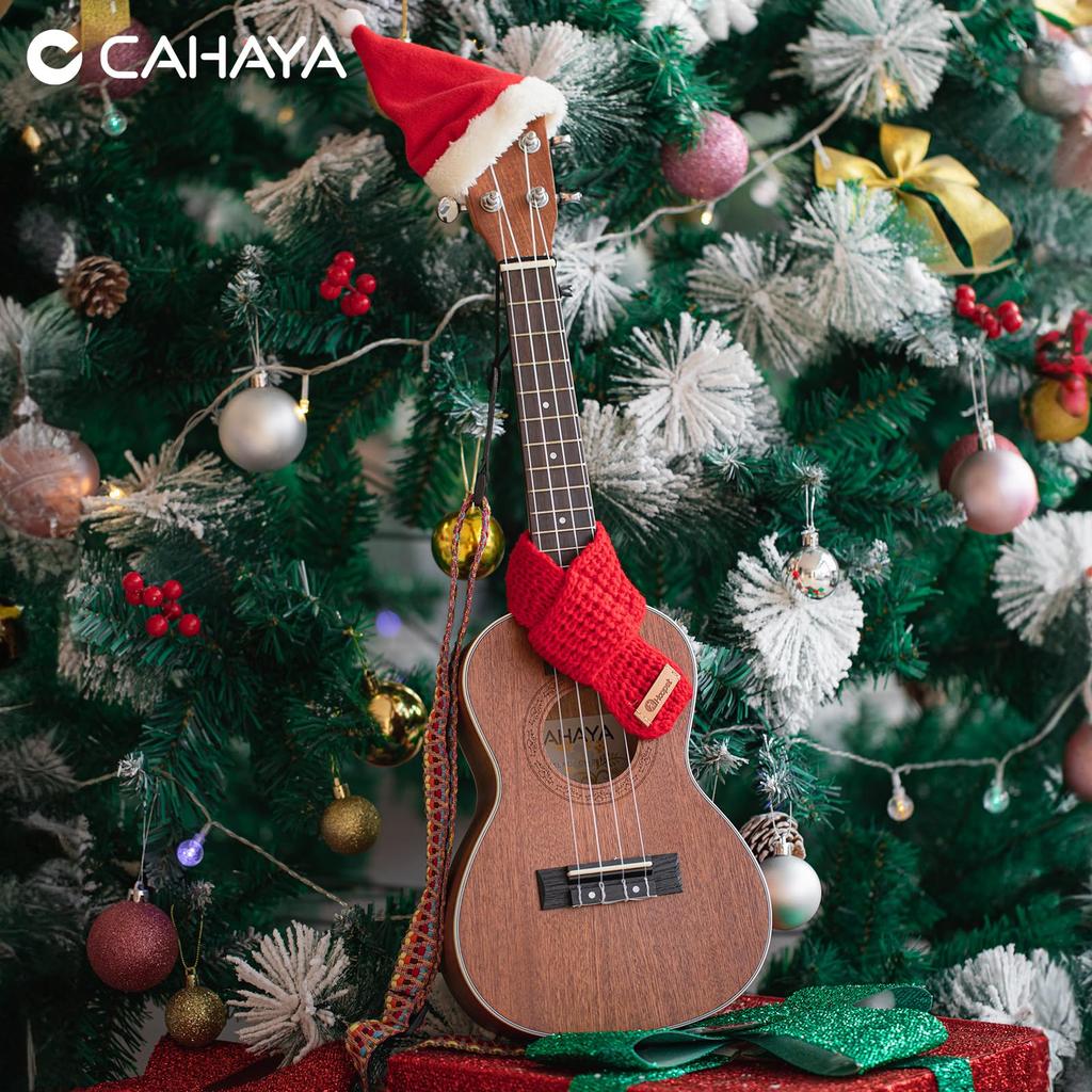 CAHAYA 23 Inch Ukulele Soprano Sapele Wood 3 Year Warranty Soprano Ukulele Ukulele Beginner 3 Piece Set of Accessories Strap x 1 Chord Chart x 1 Gig