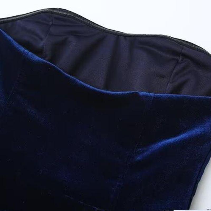 Kaslead New Arrival Women's Clothing Fashion Style Fashion Silm Simple and Short Velvet Tube Top Dress