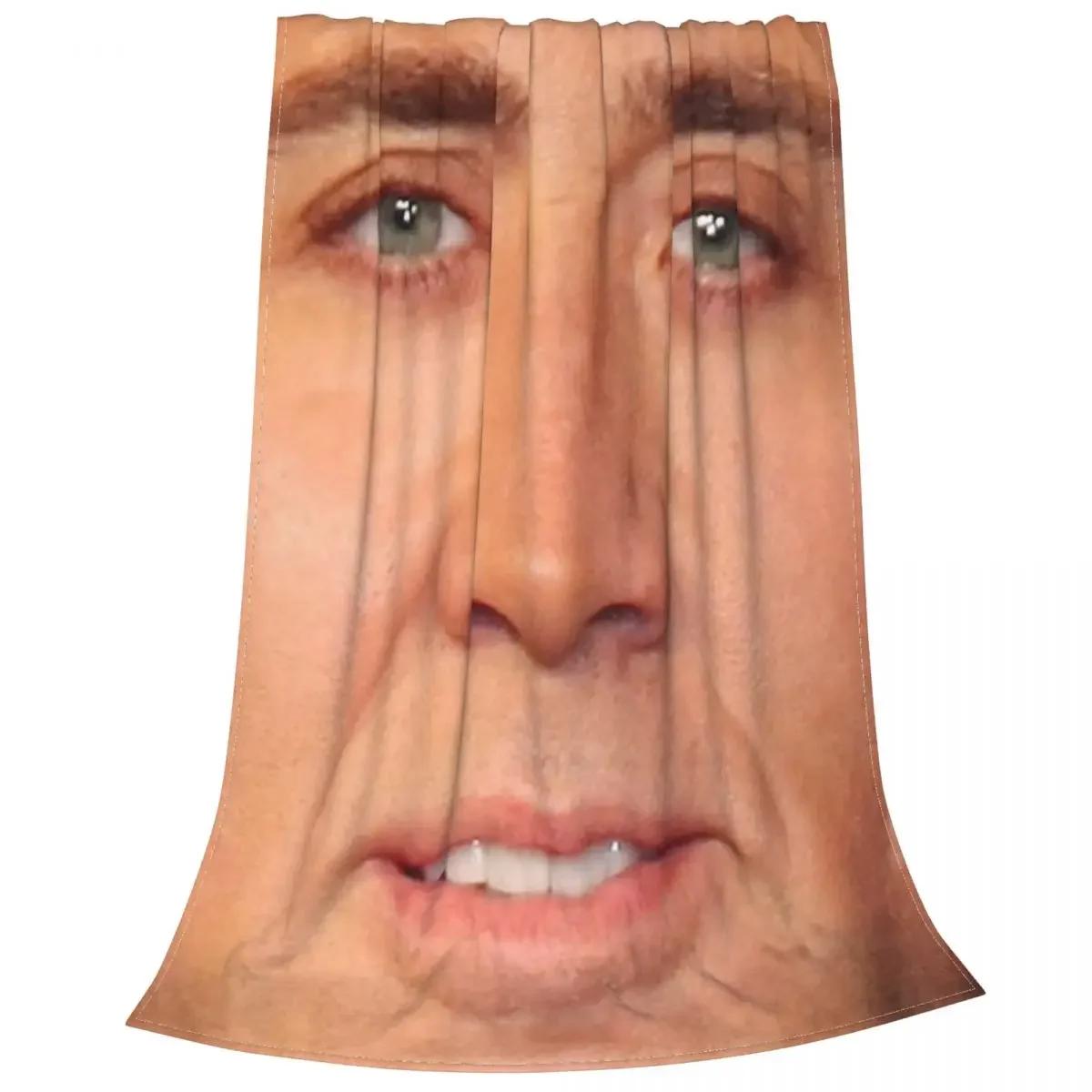 

Nicolas Cage Face Blankets Wool Awesome Breathable Throw Blankets for Bedding Lounge Textile Decor 30x40in
