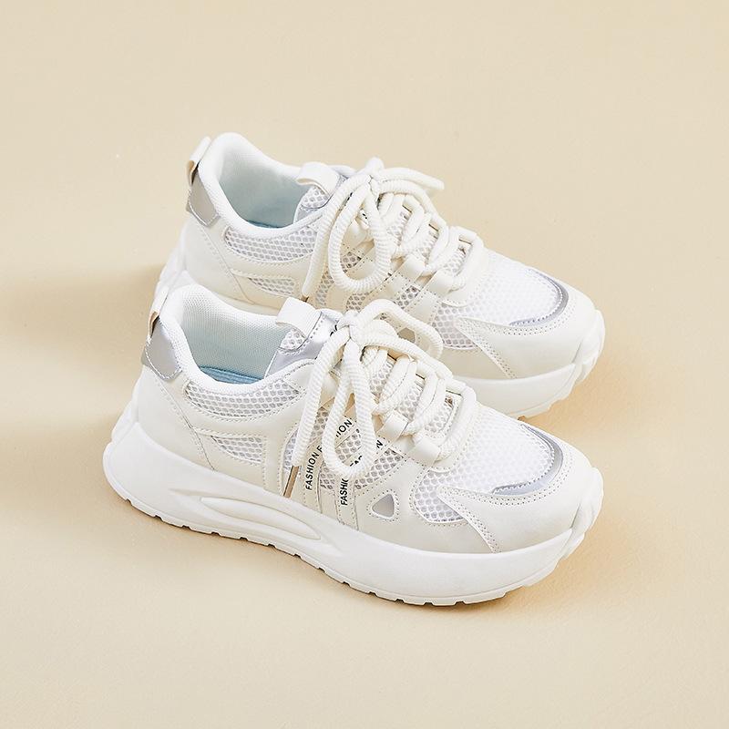 

Новые кроссовки для женщин на лето, студенческие спортивные и повседневные, сетчатые, дышащие и увеличивающие рост 40