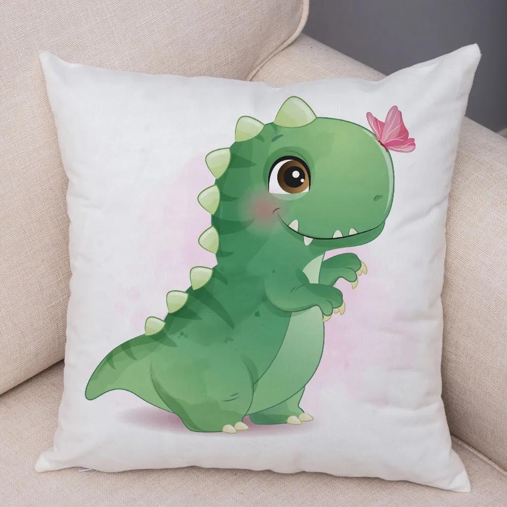 

Чехол для подушки с изображением динозавра юрского периода, украшение, симпатичное животное, мягкая наволочка для детской комнаты, дивана, дома, автомобиля 40x40cm